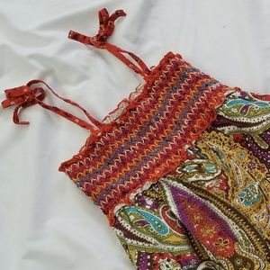 Mossimo girls paisley smocked boho sundress M